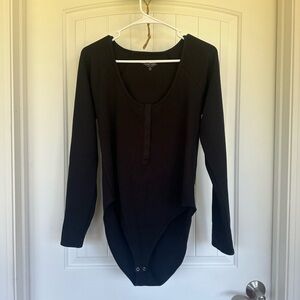 Good American Black Ribbed Bodysuit NWTS-Size 5 (2XL)